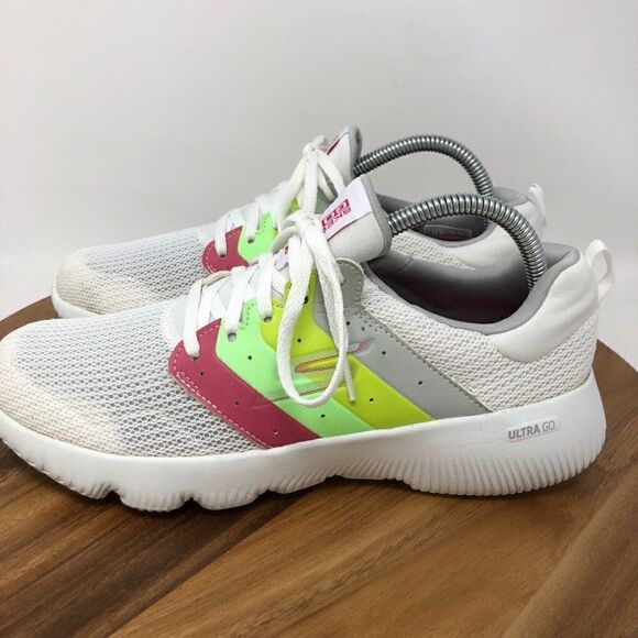 EUC Skechers Women's Go Run Ultra Go Running White Shoes Cushioning Size 9 - Picture 3 of 8